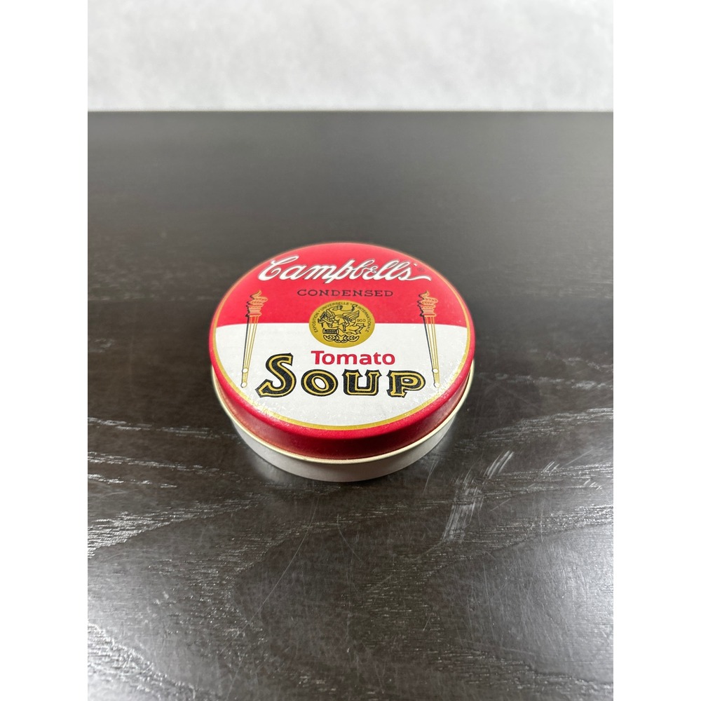 Vintage 1993 Campbells Tomato Soup Bristolware Round Tin Small Collectible Red